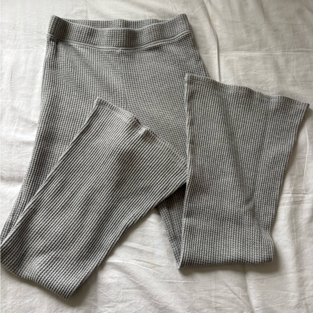 Grey Aerie waffle flare pants Waist